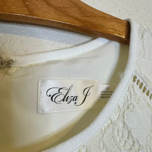 Eliza J Winter Off White Cream Lace Jumpsuit - Picture 7 of 12